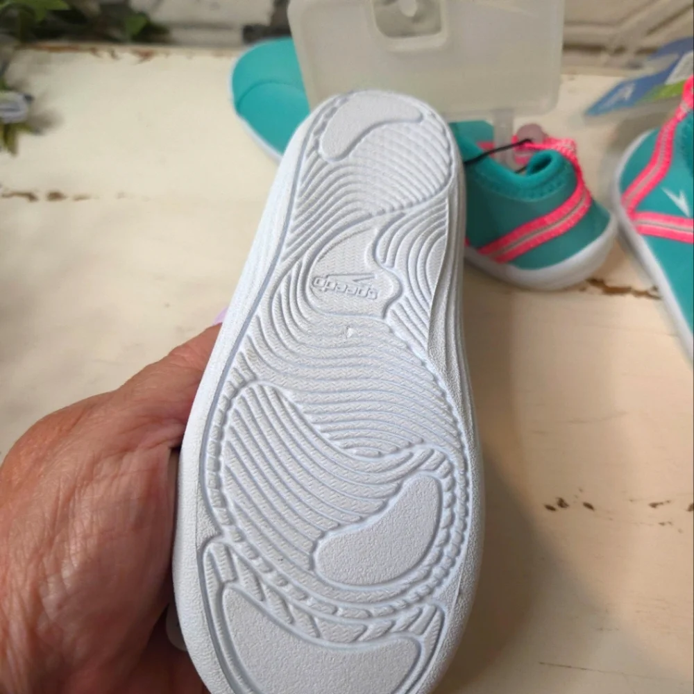 Speedo Toddler Girls' Mary Jane -Water Shoes- Turquoise/Aqua and Pink Size S NWT